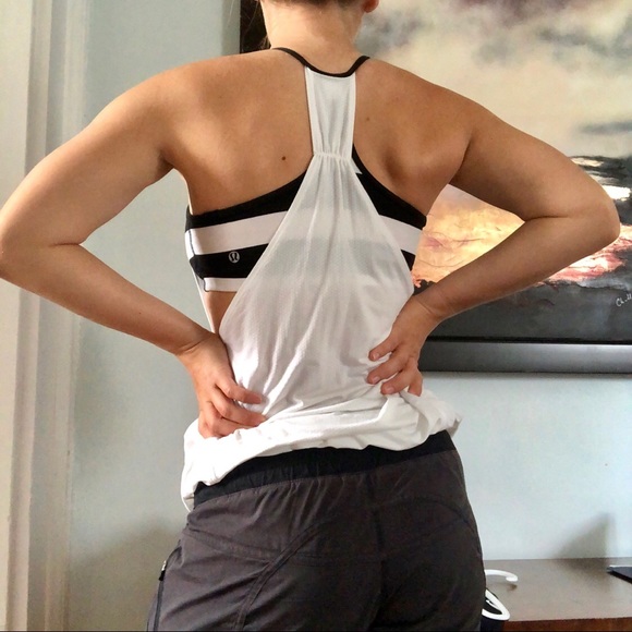 Lululemon black and white tank top - Picture 3 of 4